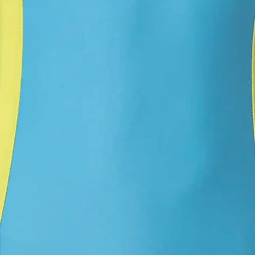 Girl's Endura Brite All In One Kneesuit - Picton Blue. Hyper Yellow & White - Image 6
