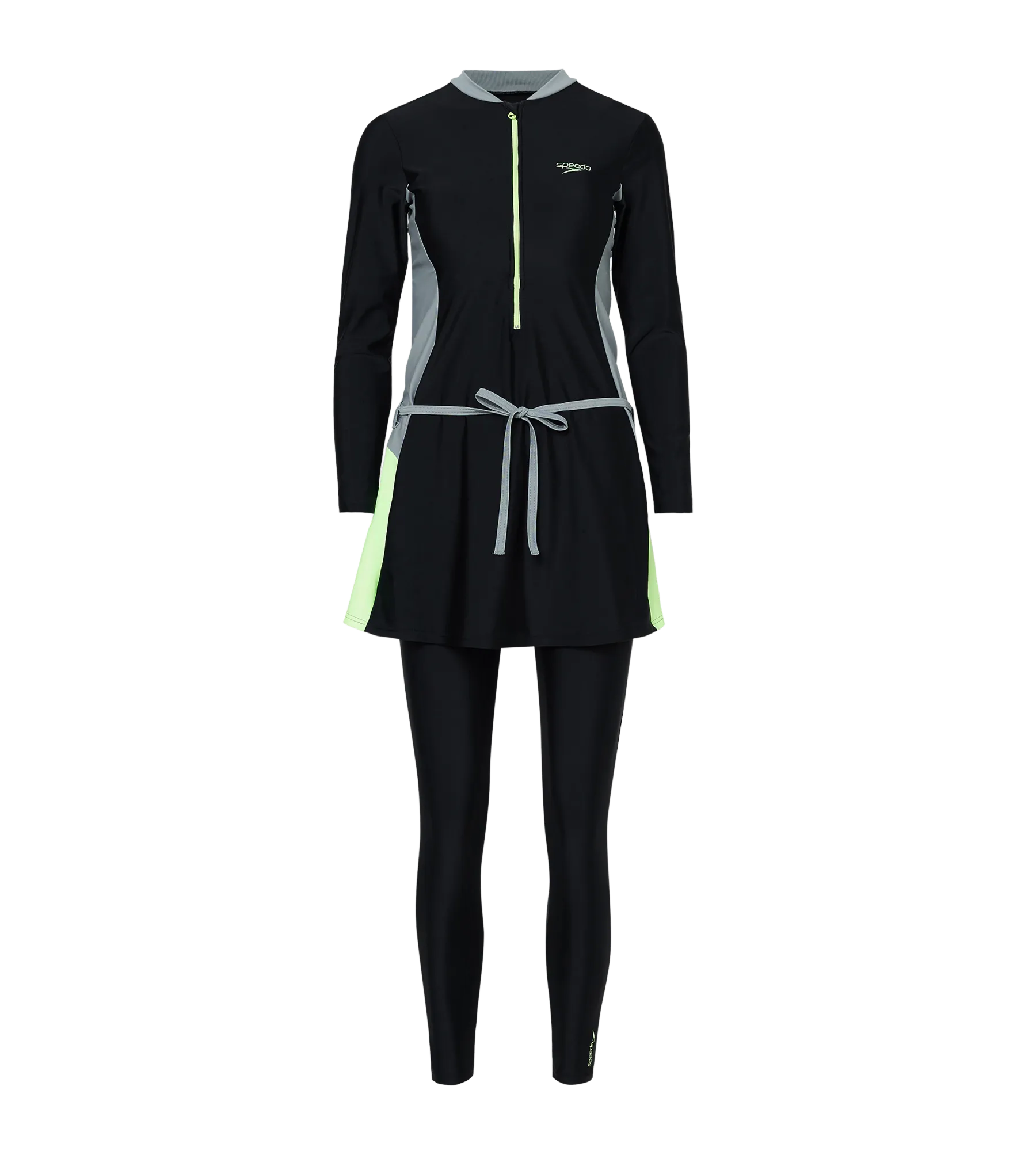 Women's Endurance10 Two Piece Closedback Full Body Suit - Black. Monument & Pale Clover - Image 15