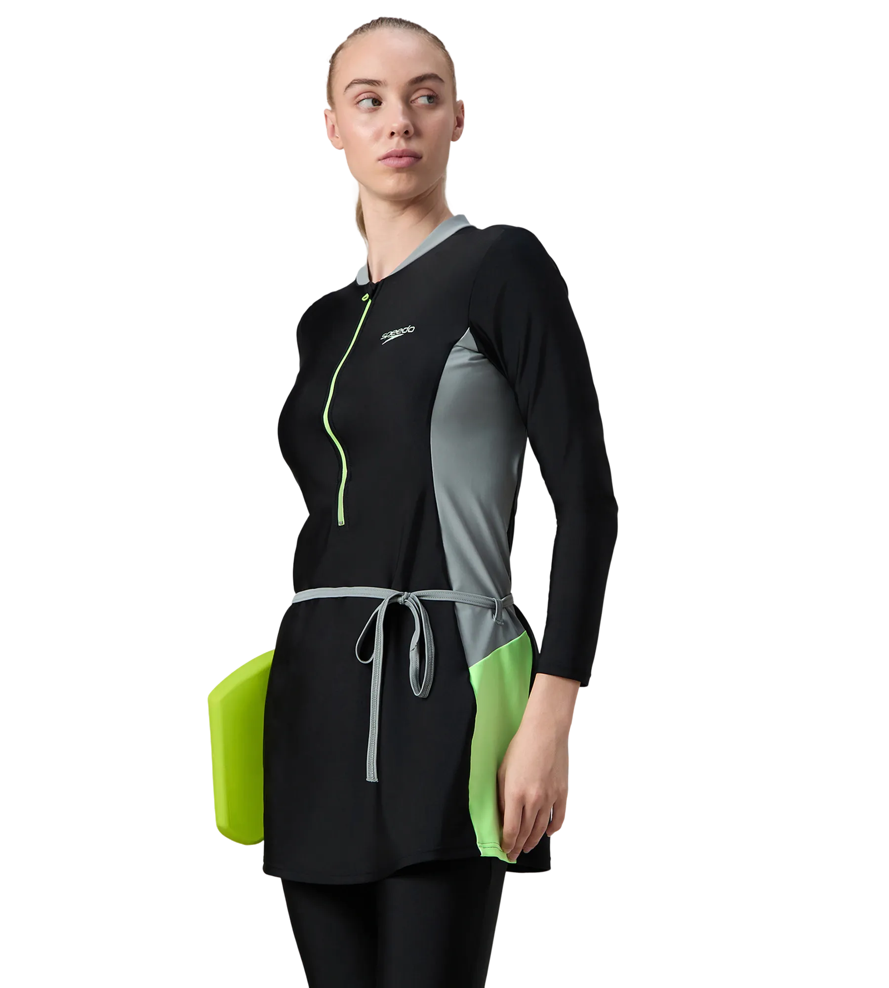 Women's Endurance10 Two Piece Closedback Full Body Suit - Black. Monument & Pale Clover - Image 3