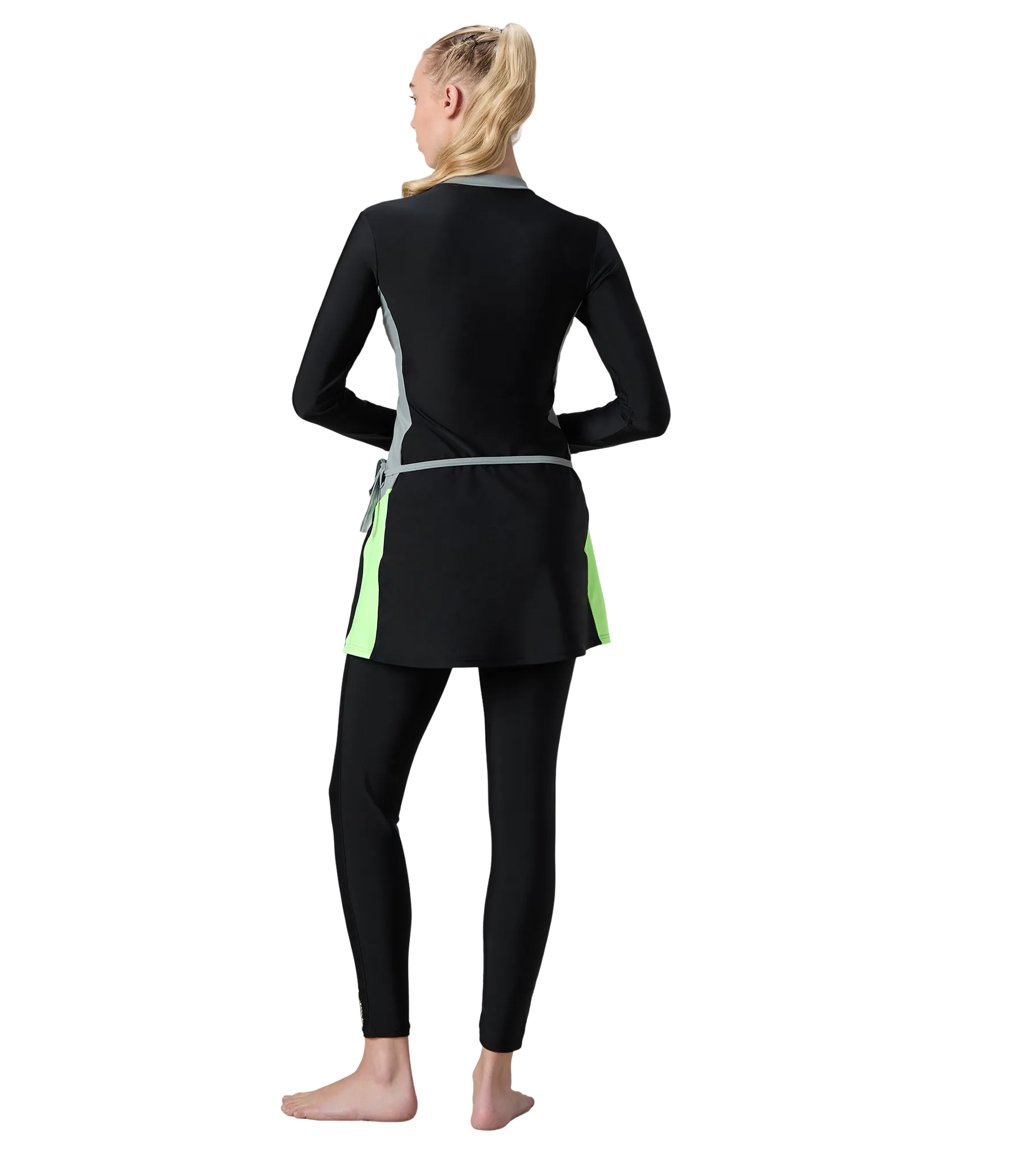 Women's Endurance10 Two Piece Closedback Full Body Suit - Black. Monument & Pale Clover - Image 5