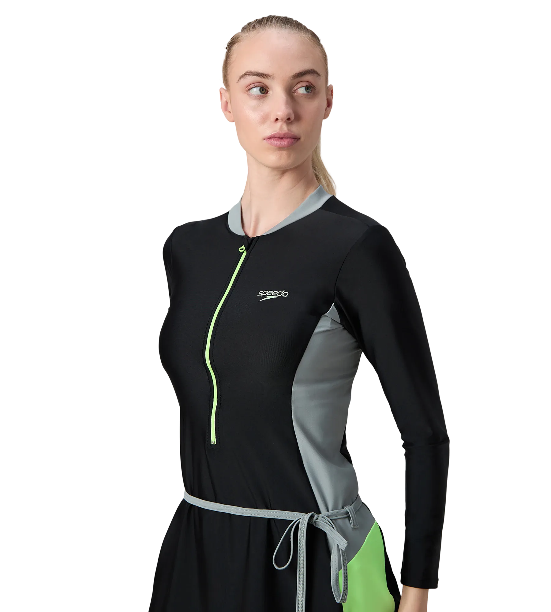 Women's Endurance10 Two Piece Closedback Full Body Suit - Black. Monument & Pale Clover - Image 7