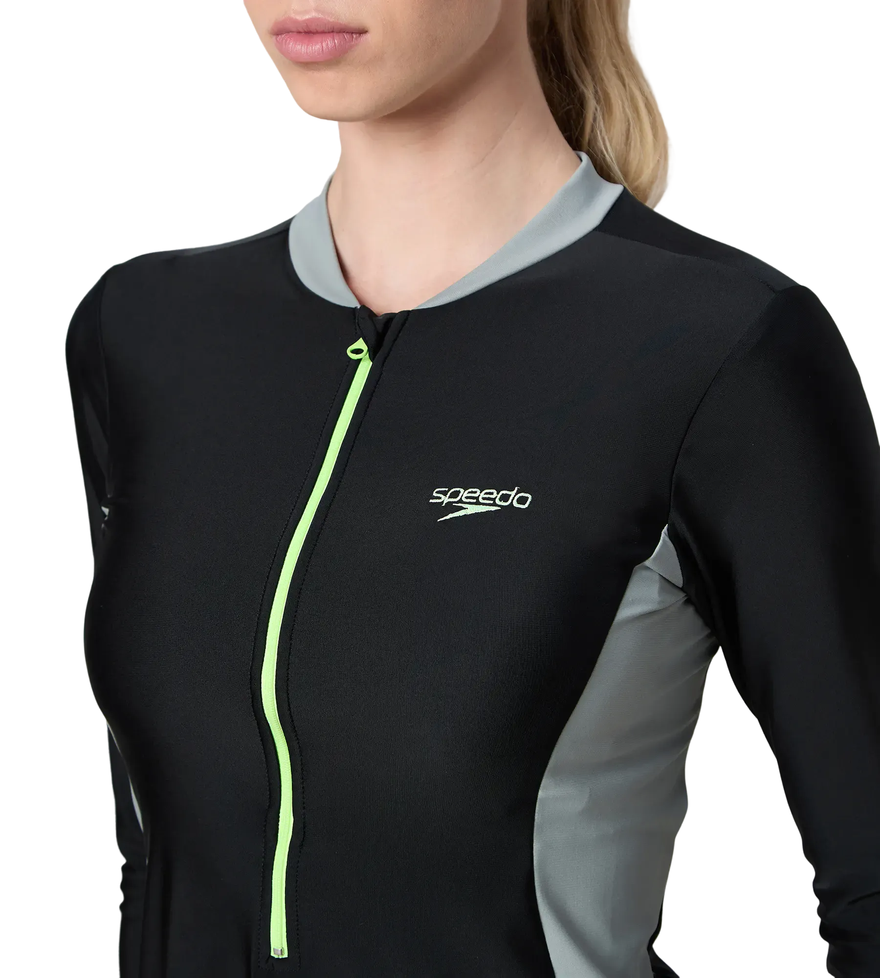 Women's Endurance10 Two Piece Closedback Full Body Suit - Black. Monument & Pale Clover - Image 8