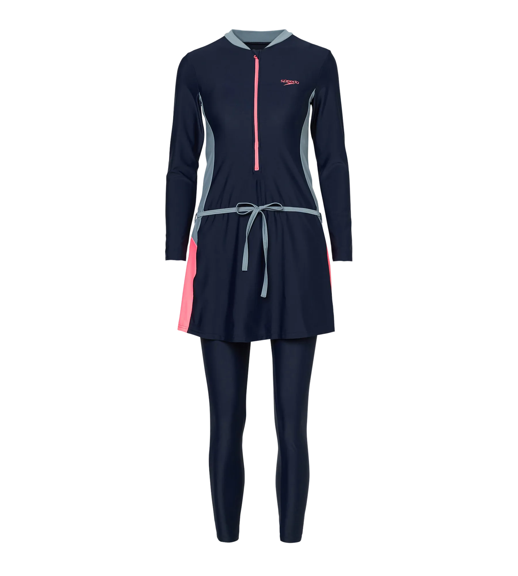 Women's Endurance10 Two Piece Closedback Full Body Suit - Navy. Coin Grey & Pink Lemonade - Image 15