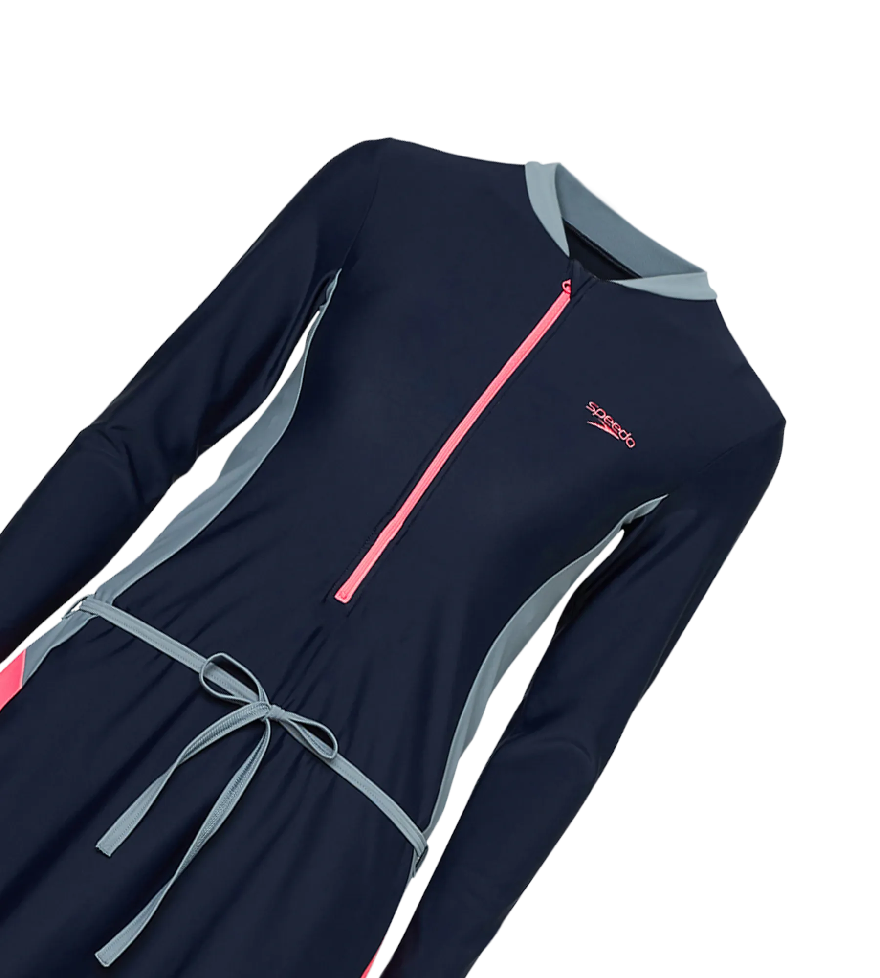Women's Endurance10 Two Piece Closedback Full Body Suit - Navy. Coin Grey & Pink Lemonade - Image 16