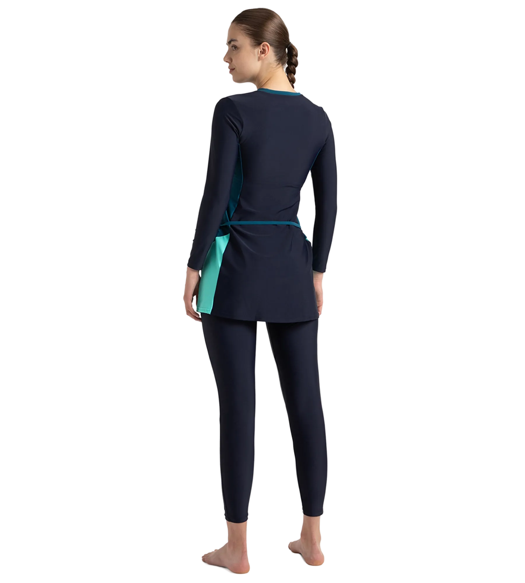 Women's Endurance10 Two Piece Closedback Full Body Suit - True Navy. Dark Teal & Arctic Glass - Image 5