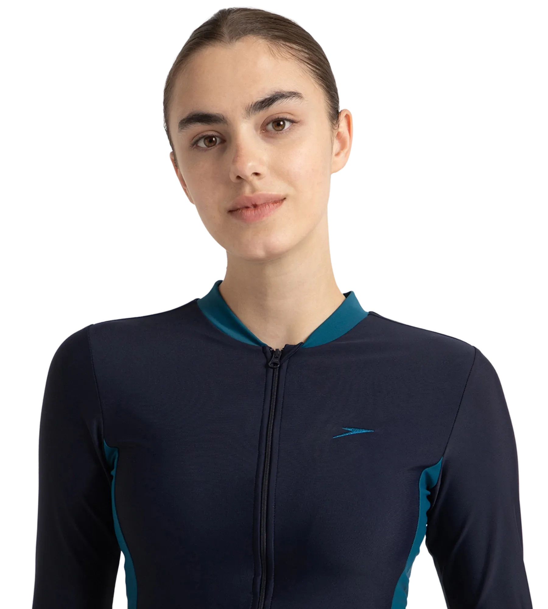 Women's Endurance10 Two Piece Closedback Full Body Suit - True Navy. Dark Teal & Arctic Glass - Image 8