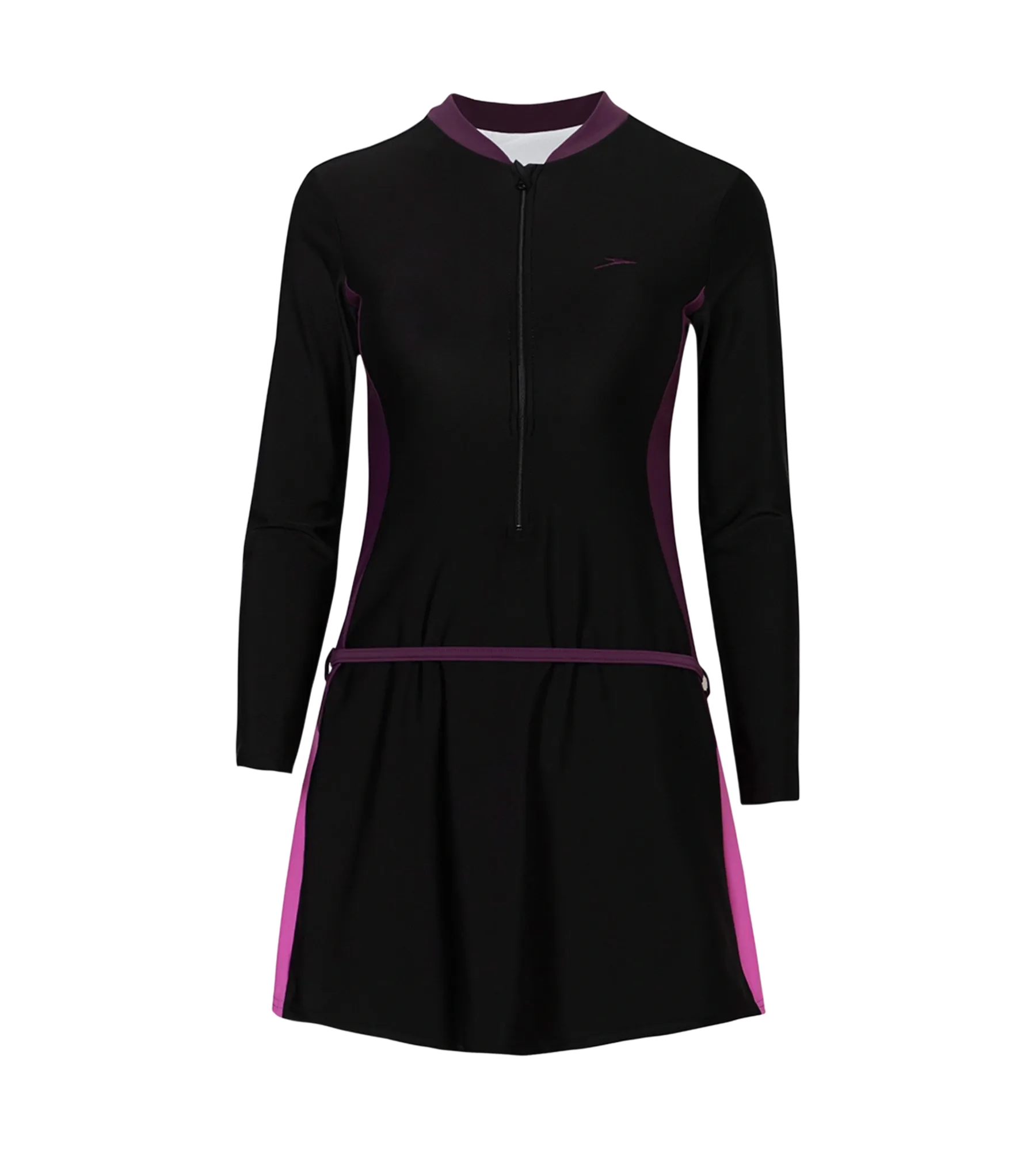 Women's Endurance10 Two Piece Closedback Full Body Suit - Black. Plum Dandy & Neon Violet - Image 11