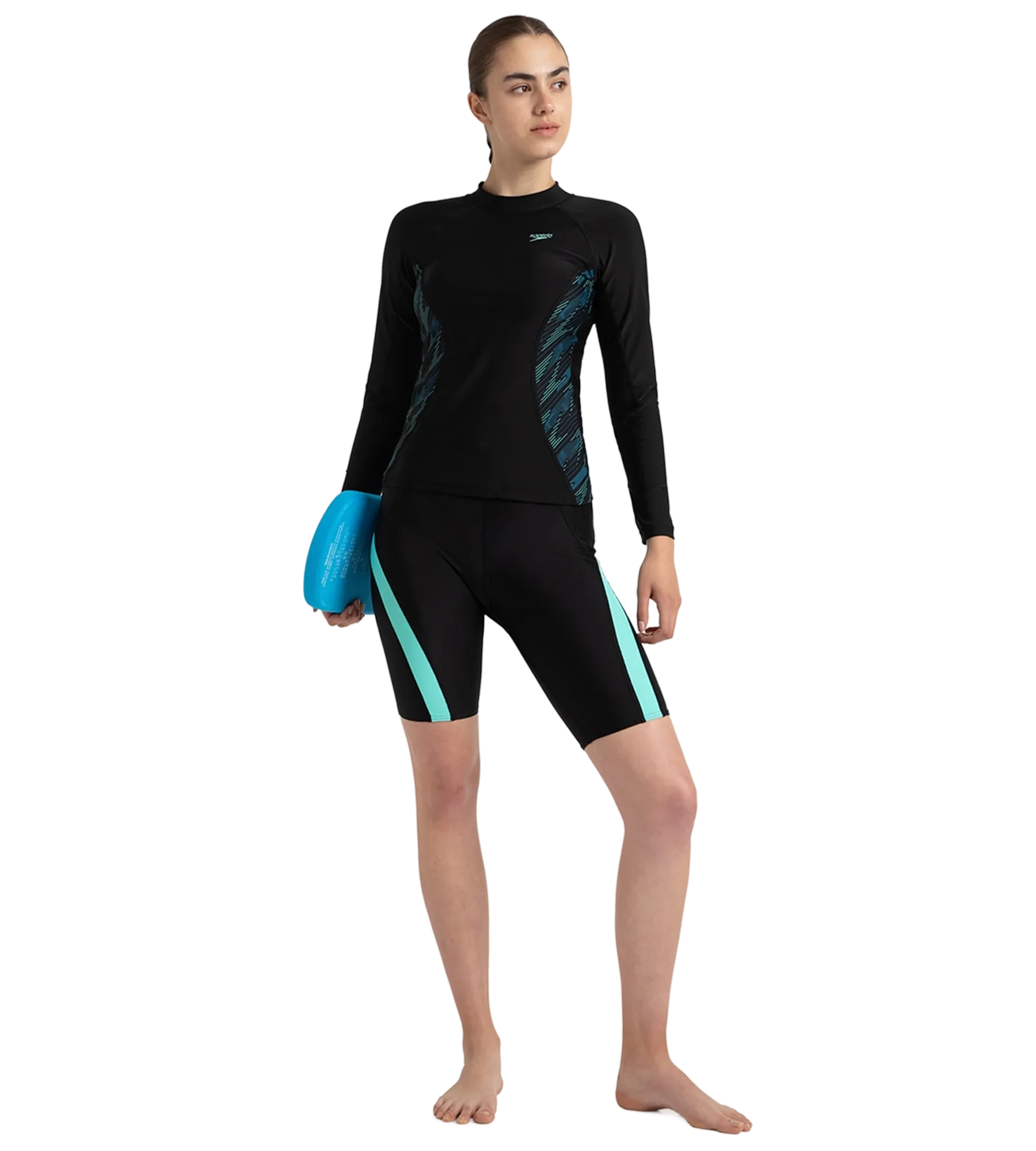 Women's Endurance10 Sport Mid Shorts - Black & Arctic Glass - Image 6