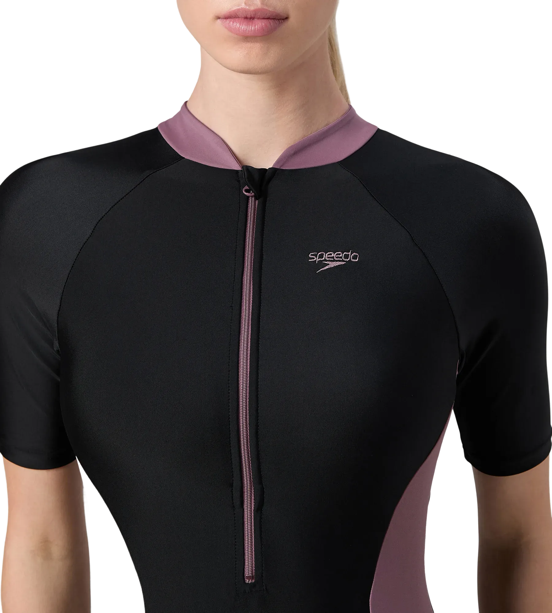 Women's Endurance10 Essential Panel Closedback Kneesuit - Black & Rum Raisin - Image 7