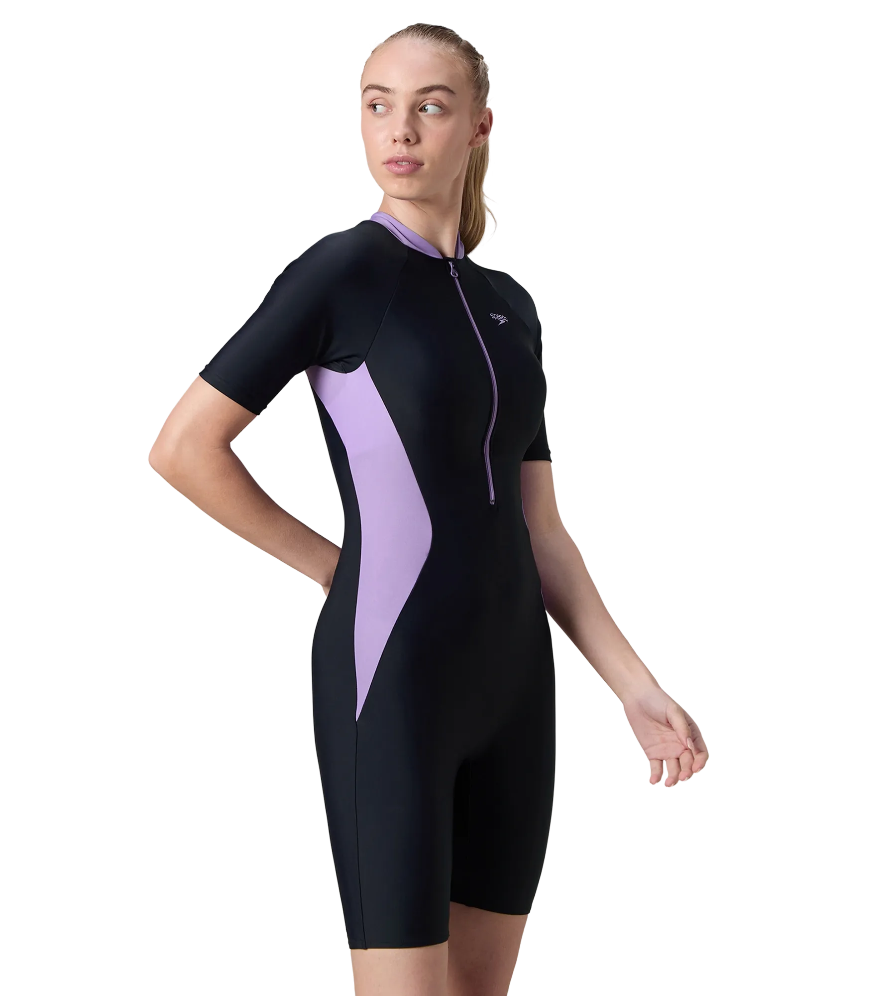 Women's Endurance10 Essential Panel Closedback Kneesuit - True Navy & Purple Mist - Image 4