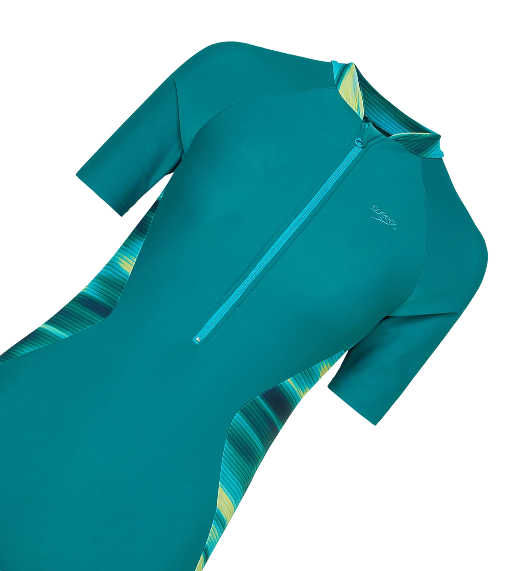 Women's Endurance10 Essential Splice Print Closedback Kneesuit - Kai Green & Mayan Blue - Image 10