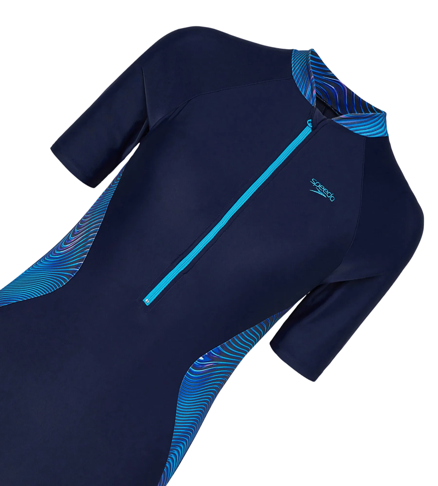 Women's Endurance10 Essential Splice Print Closedback Kneesuit - True Navy & Mayan Blue - Image 9