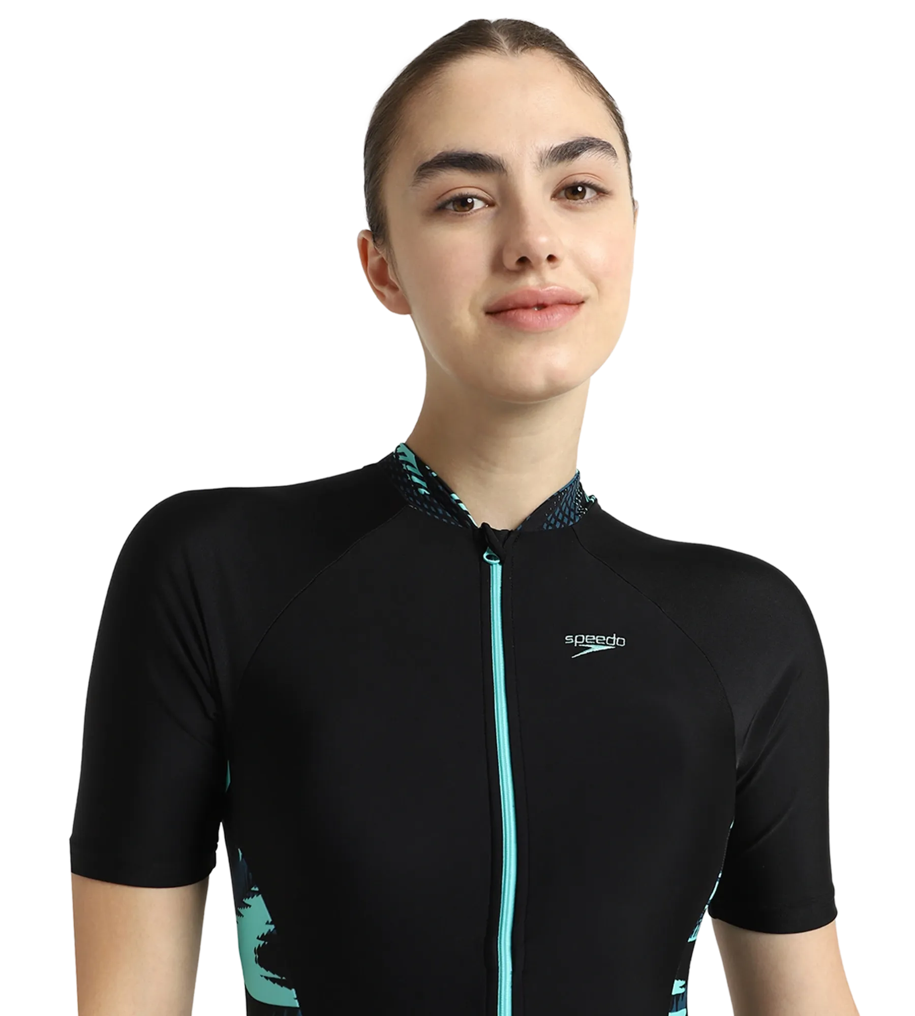 Women's Endurance10 Essential Splice Print Closedback Kneesuit - Black. Dark Teal & Arctic Glass - Image 9