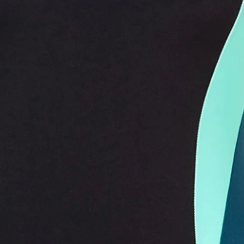 Women's Endurance+ High Neck Cross Back V-Cut One Piece Swimsuit - Black. Dark Teal & Arctic Glass - Image 13