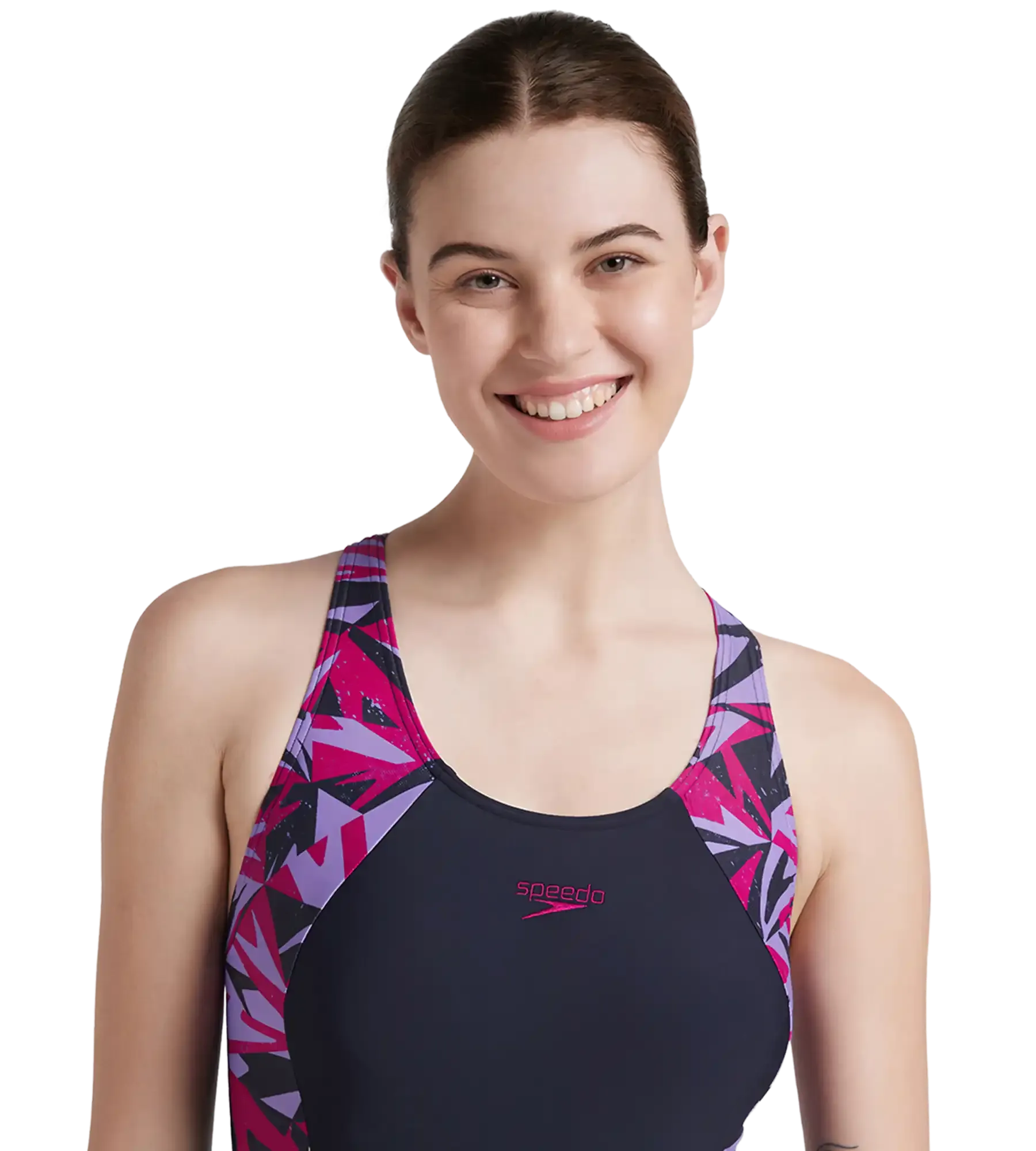 Women's Endurance 10 Hyperboom Splice Racerback One Piece Swimwear - True Navy & Berry - Image 9