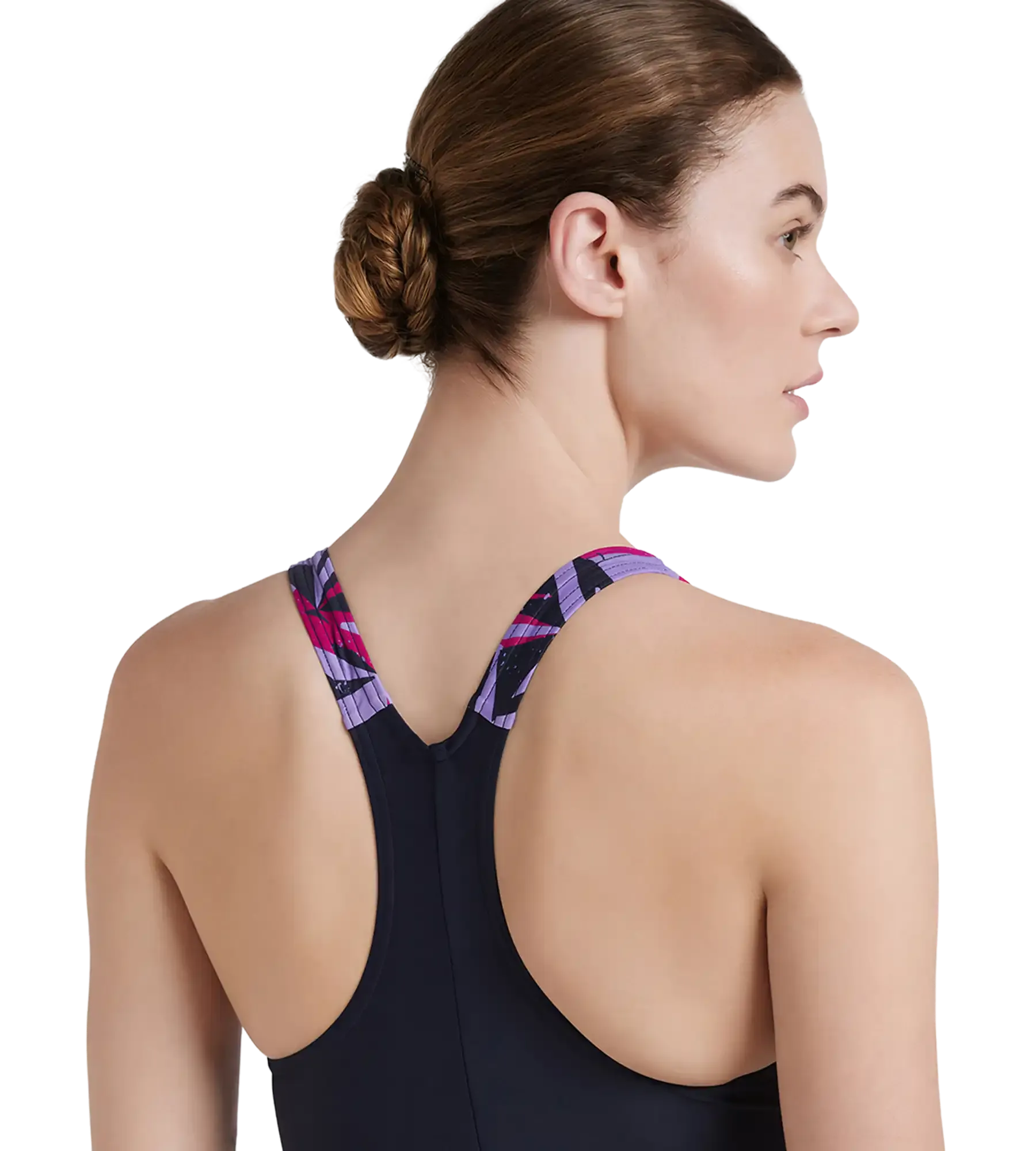 Women's Endurance 10 Hyperboom Splice Racerback One Piece Swimwear - True Navy & Berry - Image 10