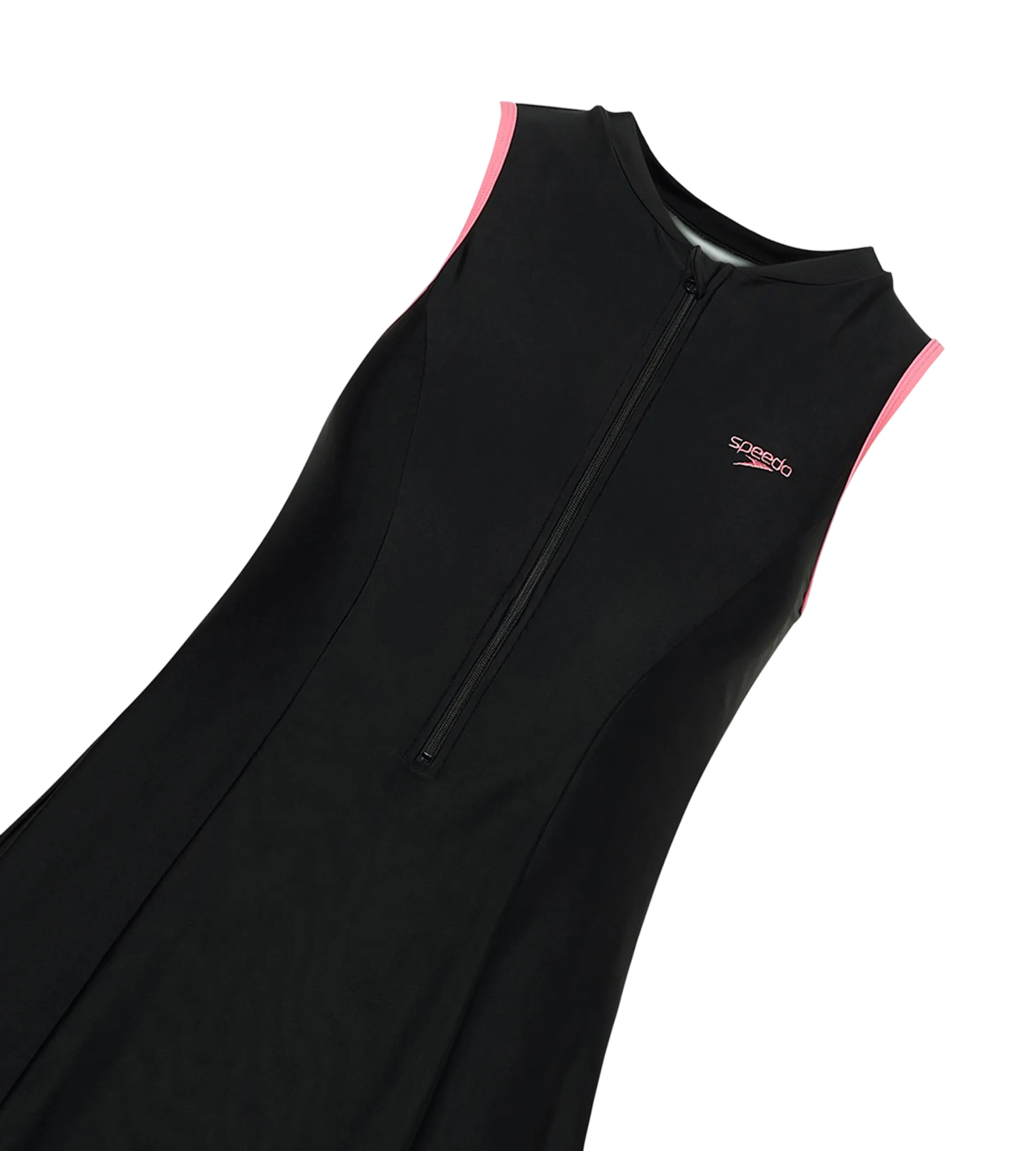 Women's Endurance10 Closedback Swimdress With Boyleg - Black & Pink Lemonade - Image 11