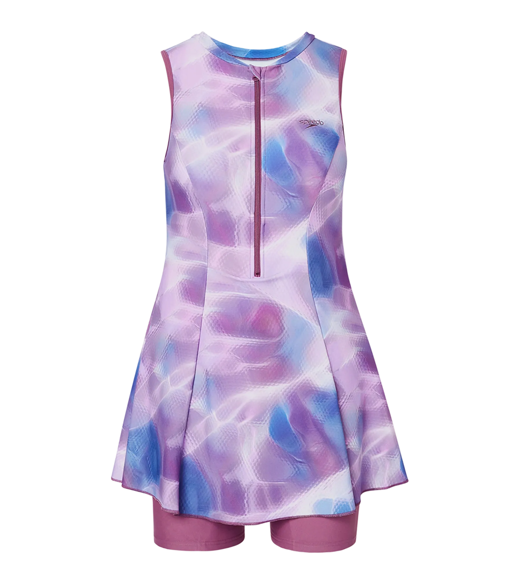 Women's Endurabrite Printed Closedback Swimdress With Boyleg - Rum Raisin - Image 10
