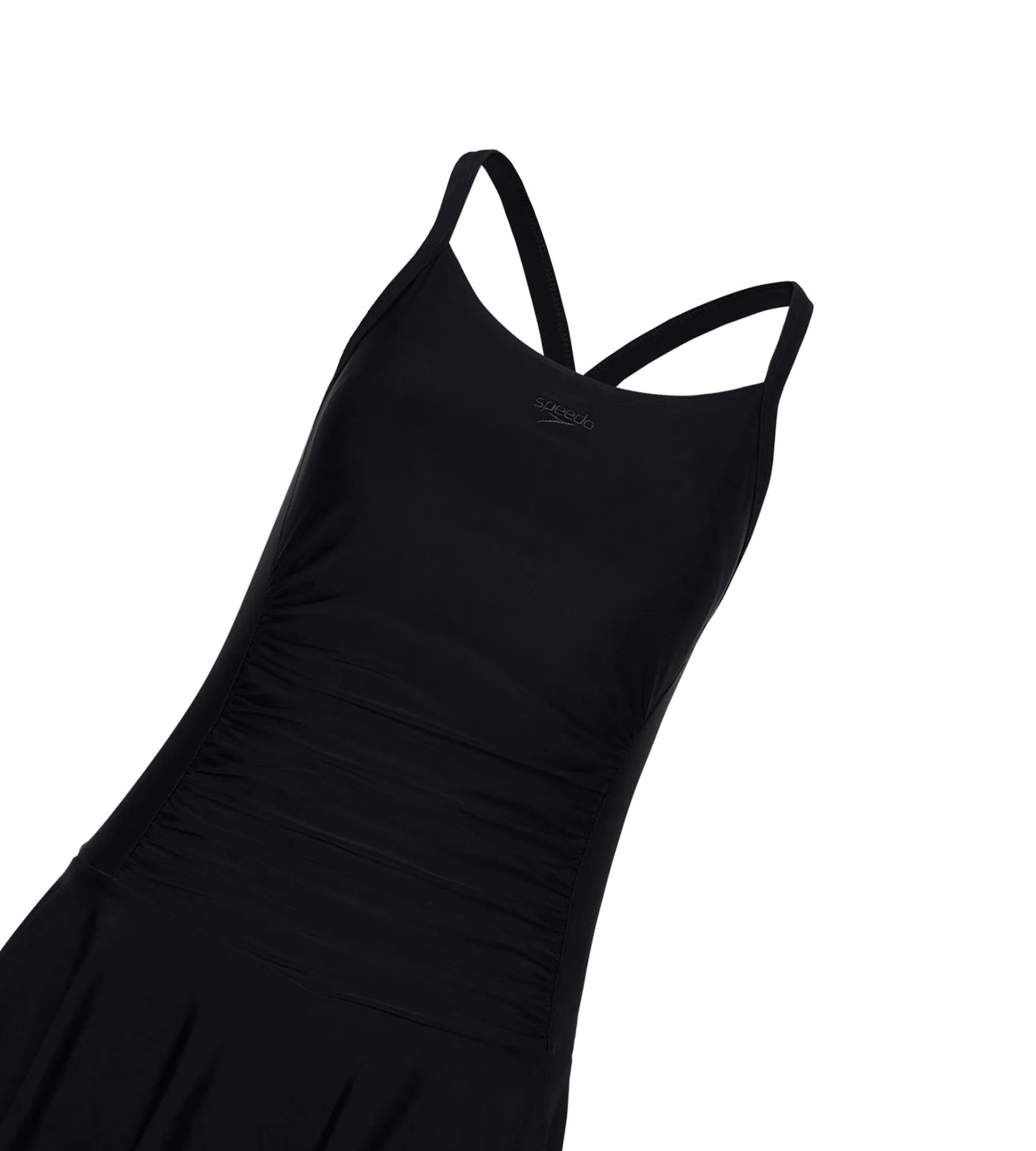 Women's Endurance10 Ruched Racerback Swimdress With Boyleg - Black - Image 12