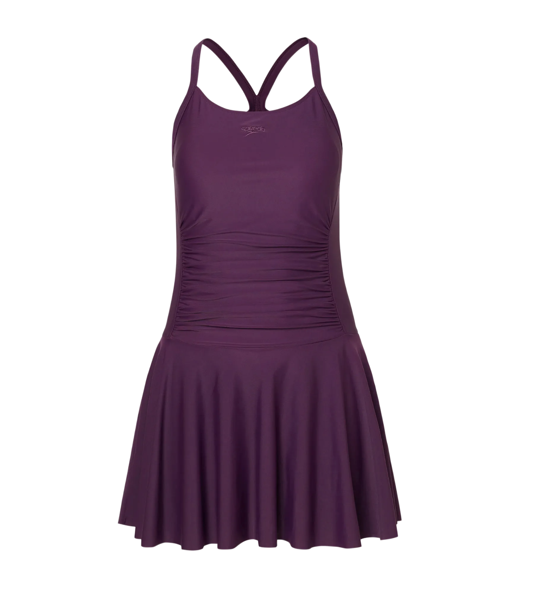 Women's Enduraflex Ruched Racerback Swimdress With Boyleg - Plum Dandy - Image 11