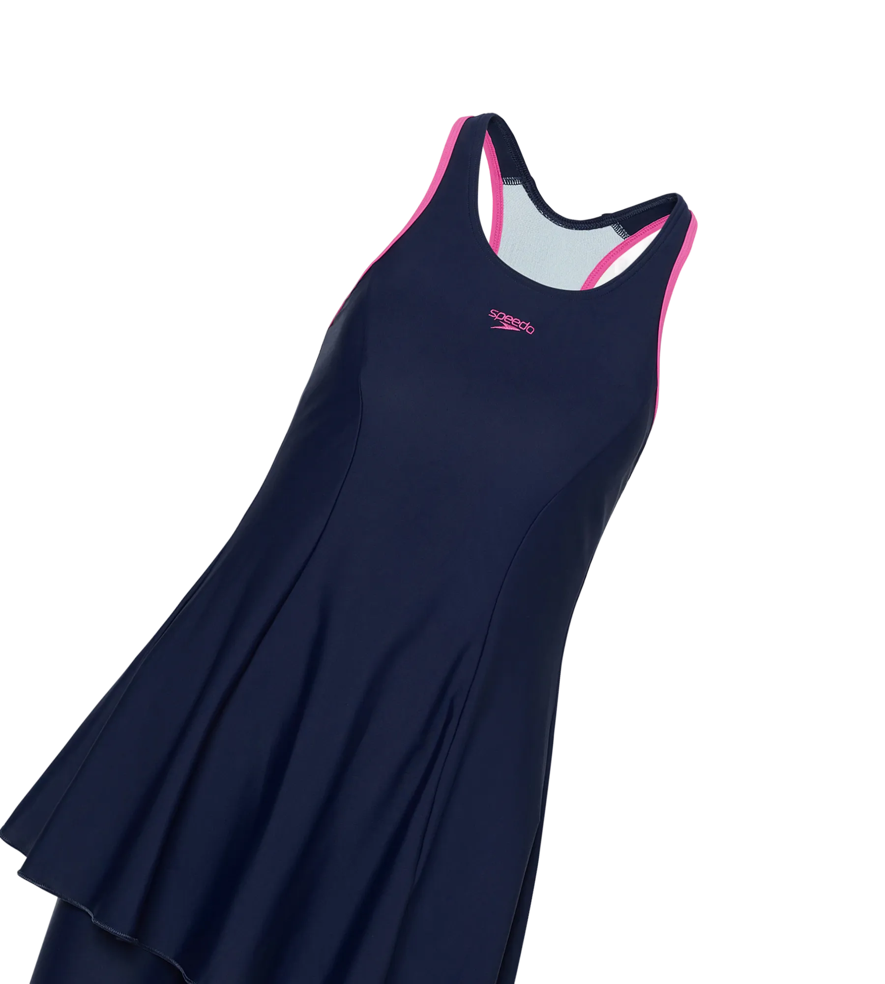 Women's Endurance10 Racerback Swimdress With Kneeleg - True Navy & Margarita Pink - Image 10
