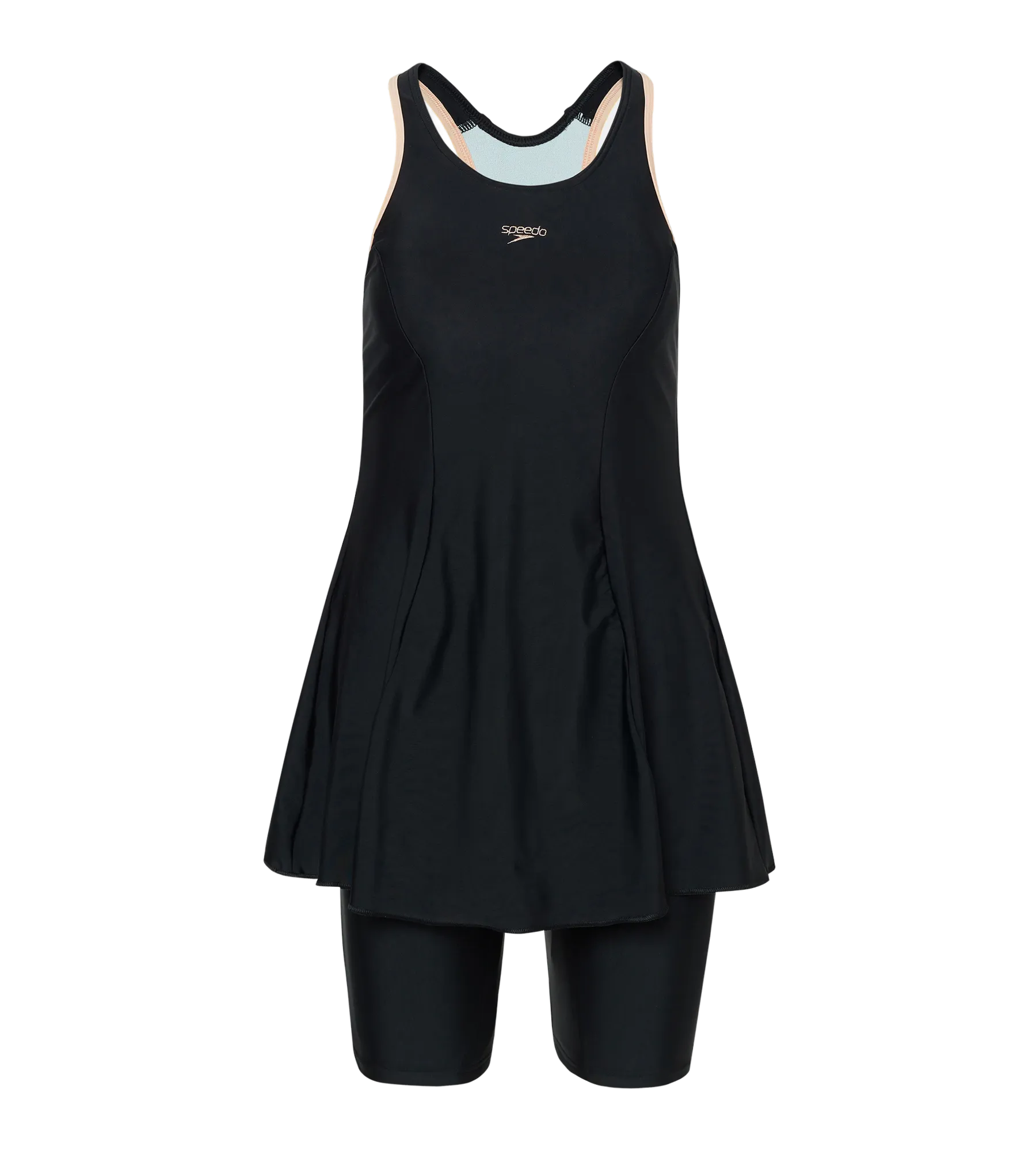 Women's Endurance10 Racerback Swimdress With Kneeleg - Black & Dusty Pink - Image 11