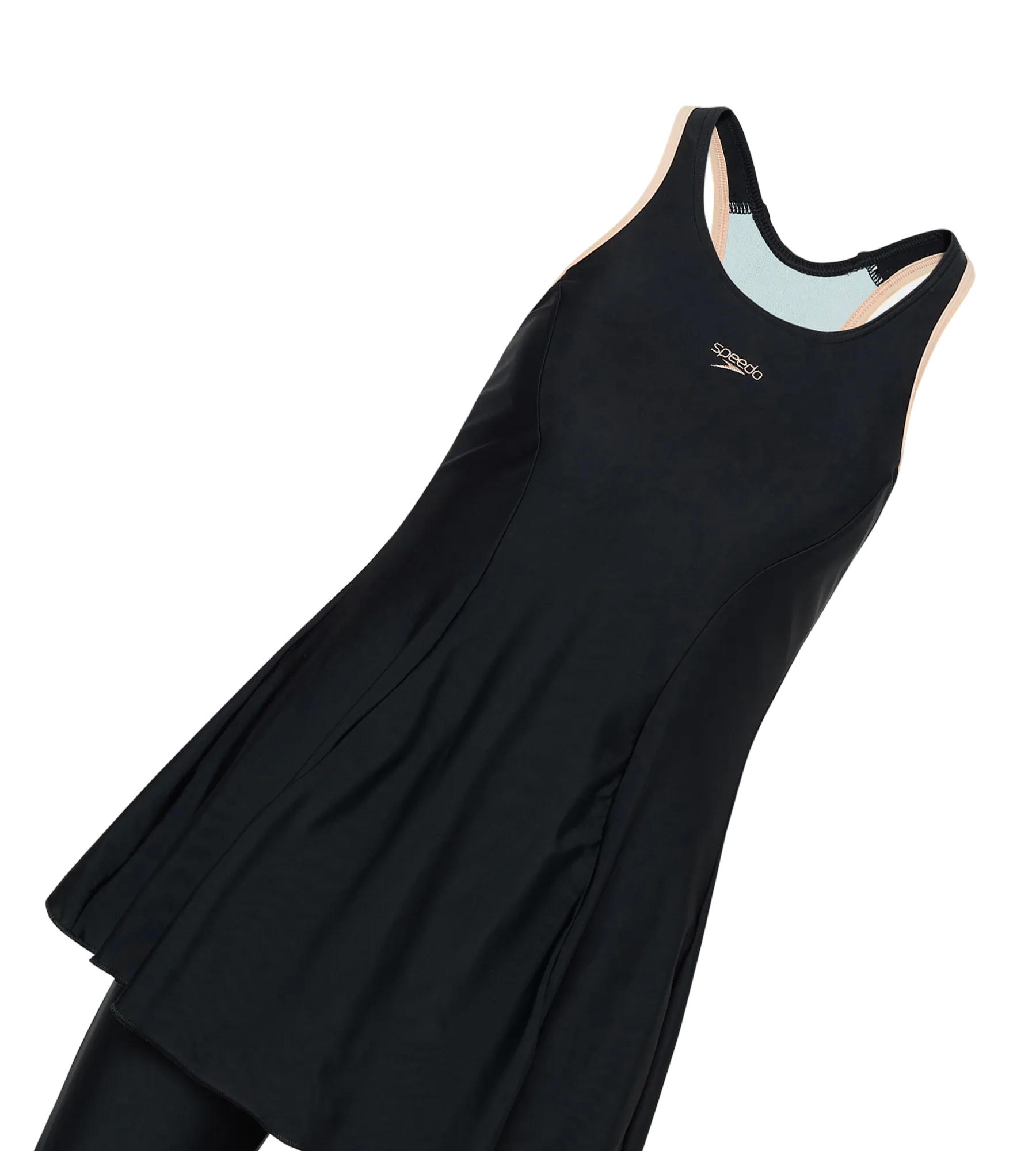 Women's Endurance10 Racerback Swimdress With Kneeleg - Black & Dusty Pink - Image 12