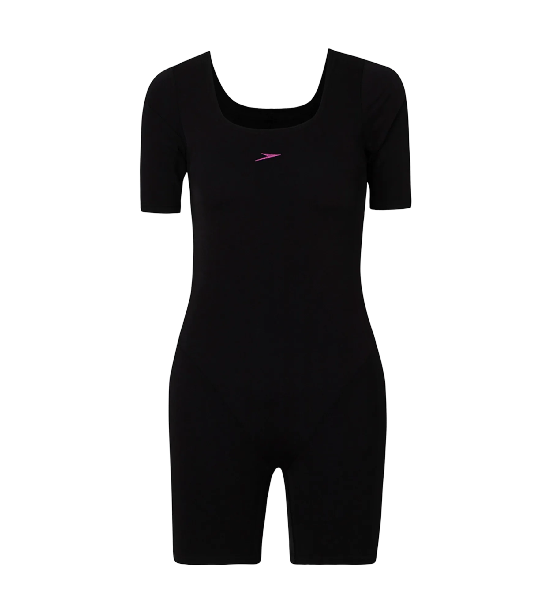 Women's Endurance+ Sleeved Myrtle U-Back Legsuit - Black & Neon Violet - Image 11