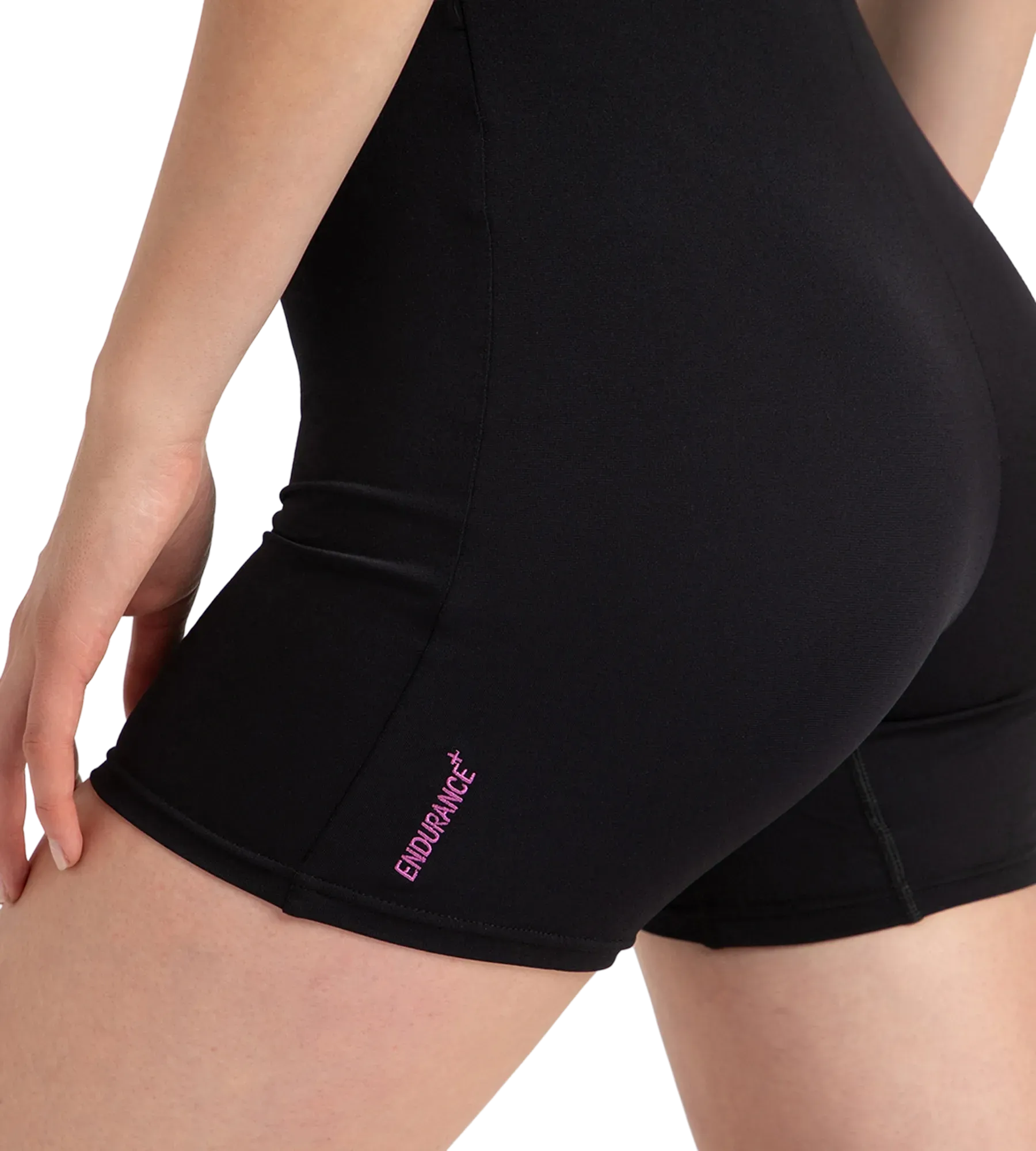 Women's Endurance+ Sleeved Myrtle U-Back Legsuit - Black & Neon Violet - Image 10