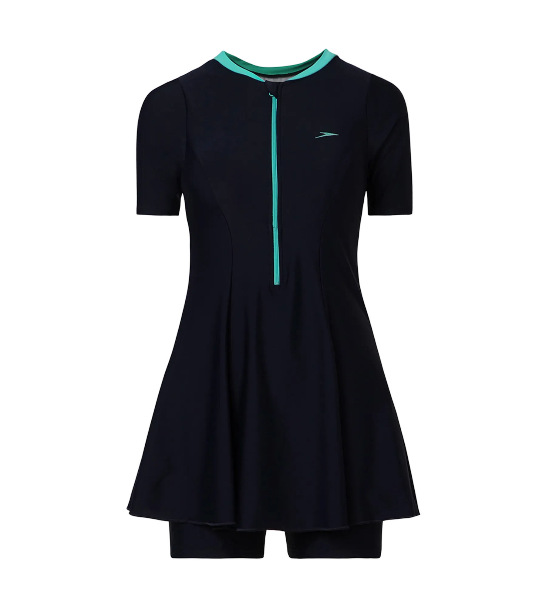 Women's Endurance10 Closedback Sleeved Swimdress With Boyleg - True Navy & Arctic Glass - Image 20