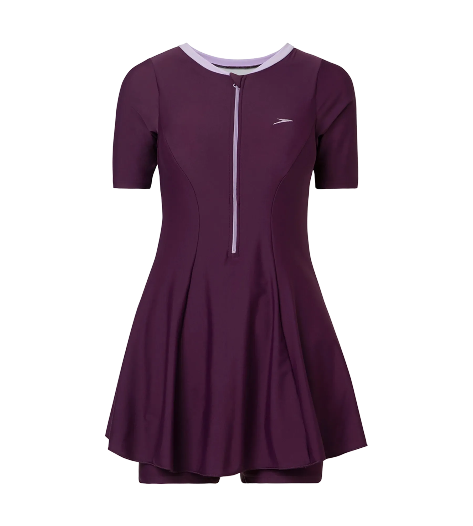 Women's Enduraflex Closedback Sleeved Swimdress With Boyleg - Plum Dandy & Lilac Breeze - Image 12