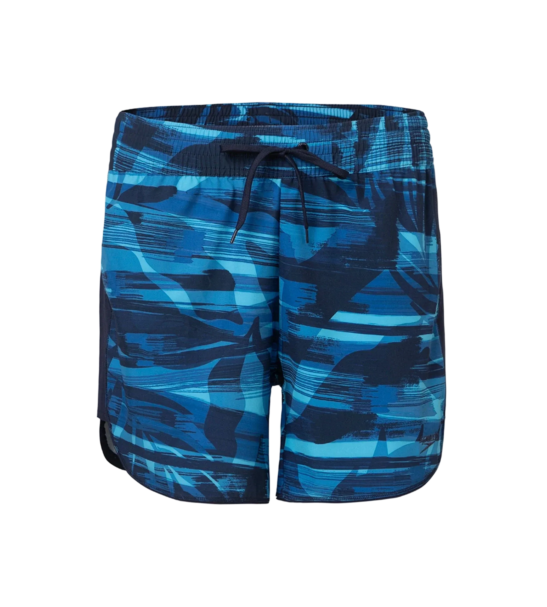 Women's 4 Way Flex Essential Printed Watershorts With Side Pockets - Peacoat. Cerulean Blue & Picton Blue - Image 11