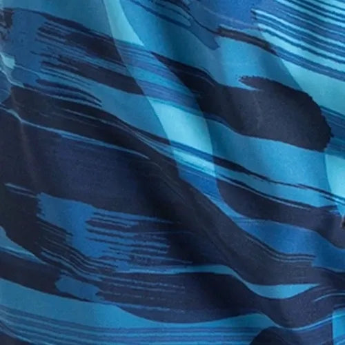 Women's 4 Way Flex Essential Printed Watershorts With Side Pockets - Peacoat. Cerulean Blue & Picton Blue - Image 12