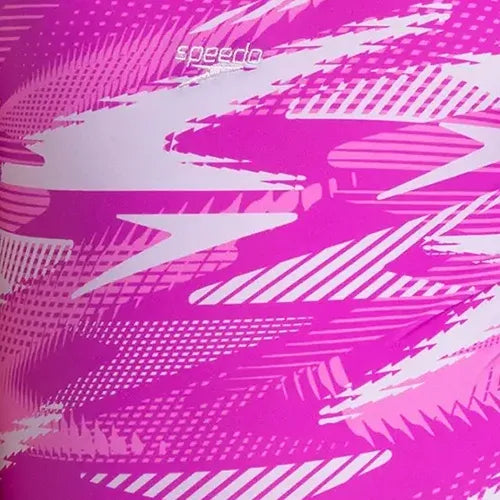 Girl's Endurance10 Hyperboom Print Racerback V-Cut One Piece Swimsuit - Diva. Neon Violet & Lilac Breeze - Image 11