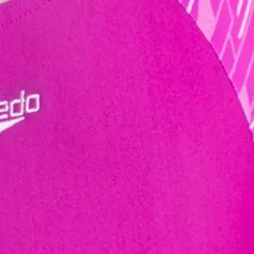 Girl's Endura Brite Hyperboom Print Splice Racerback V-Cut One Piece Swimsuit - Diva. Neon Violet & Lilac Breeze - Image 13