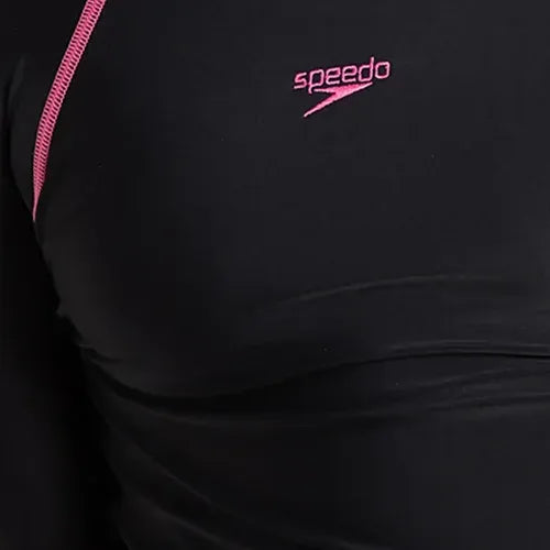 Girl's Endurance 10 Long Sleeve Suntop - Black & Fandango Pink - Image 10