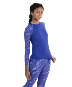 Girl's Endurance 10 Hyperboom Long Sleeve Suntop - True Cobalt & Sweet Purple