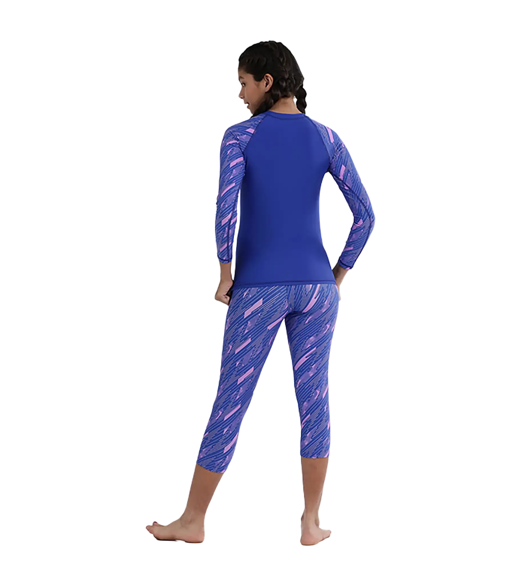 Girl's Endurance 10 Hyperboom Long Sleeve Suntop - True Cobalt & Sweet Purple - Image 7