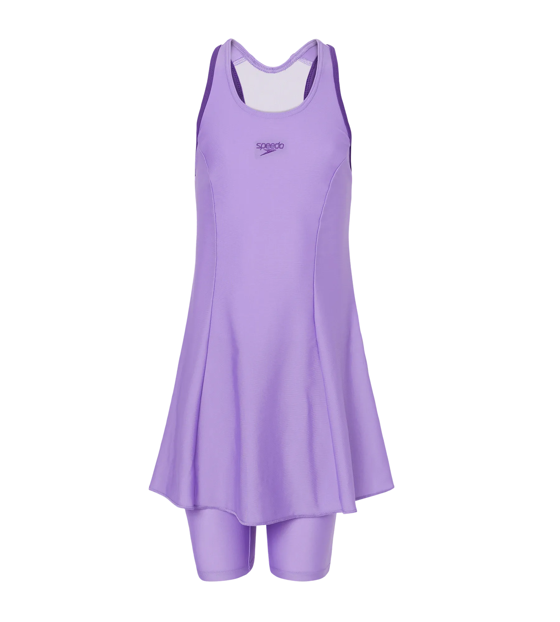 Girl's Endurabrite Racerback Swimdress With Boyleg - Purple Mist & Tillandsia Purple - Image 10