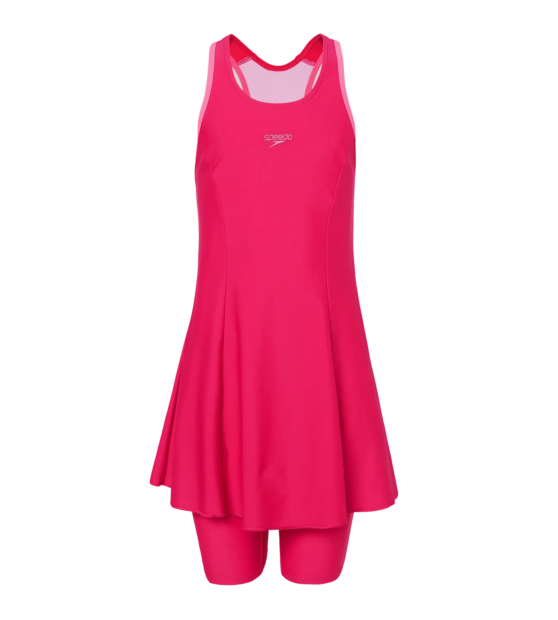 Girl's Enduraflex Racerback Swimdress With Boyleg - Ruby & Pink Lemonade - Image 9
