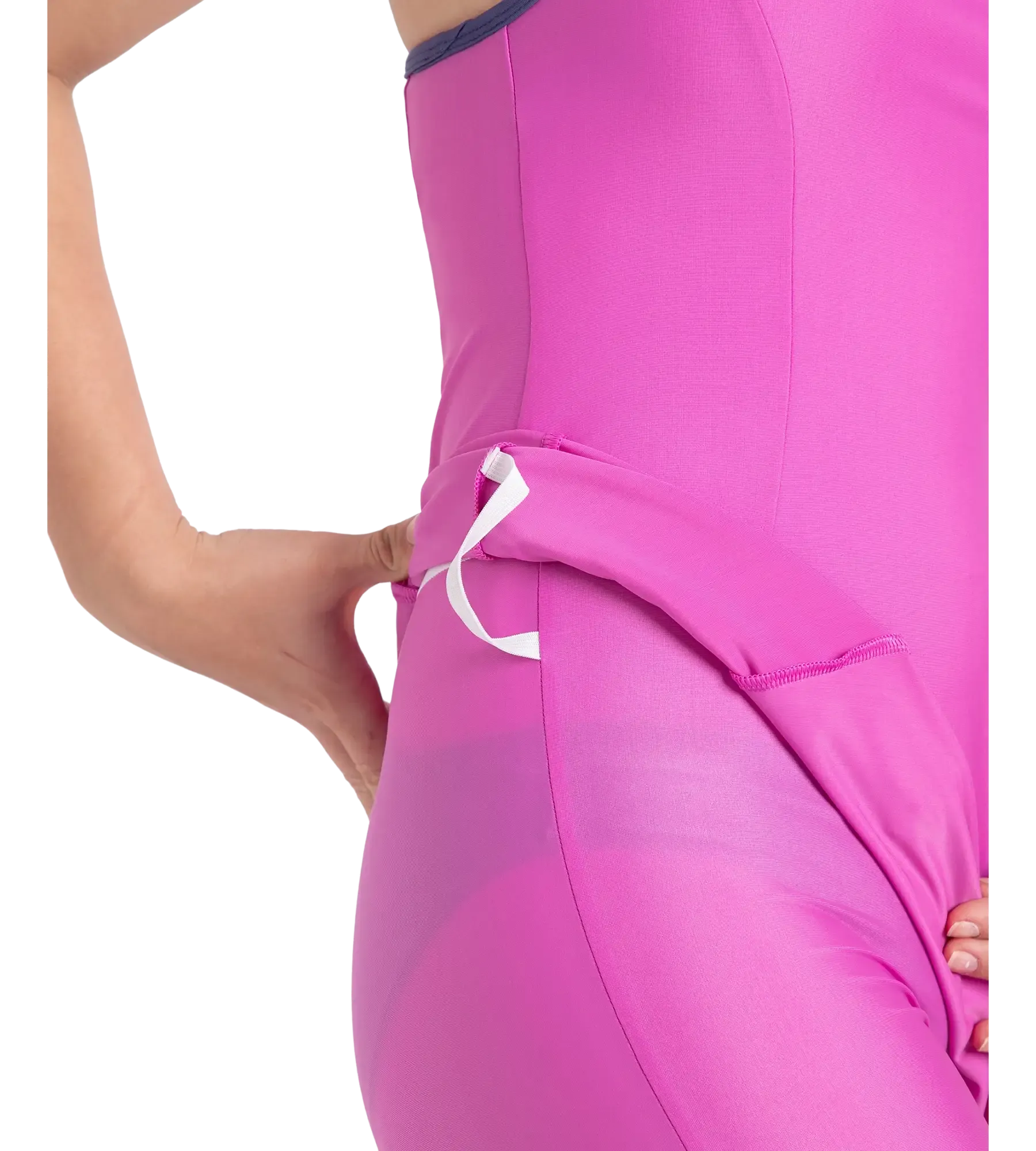 Girl's Endura Brite Racerback Swimdress With Boyleg - Neon Violet & Hapuna Blue - Image 11
