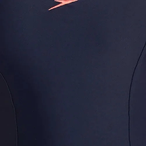 Girl's Endurance10 Racerback Swimdress With Boyleg - True Navy & Coral Sands - Image 11