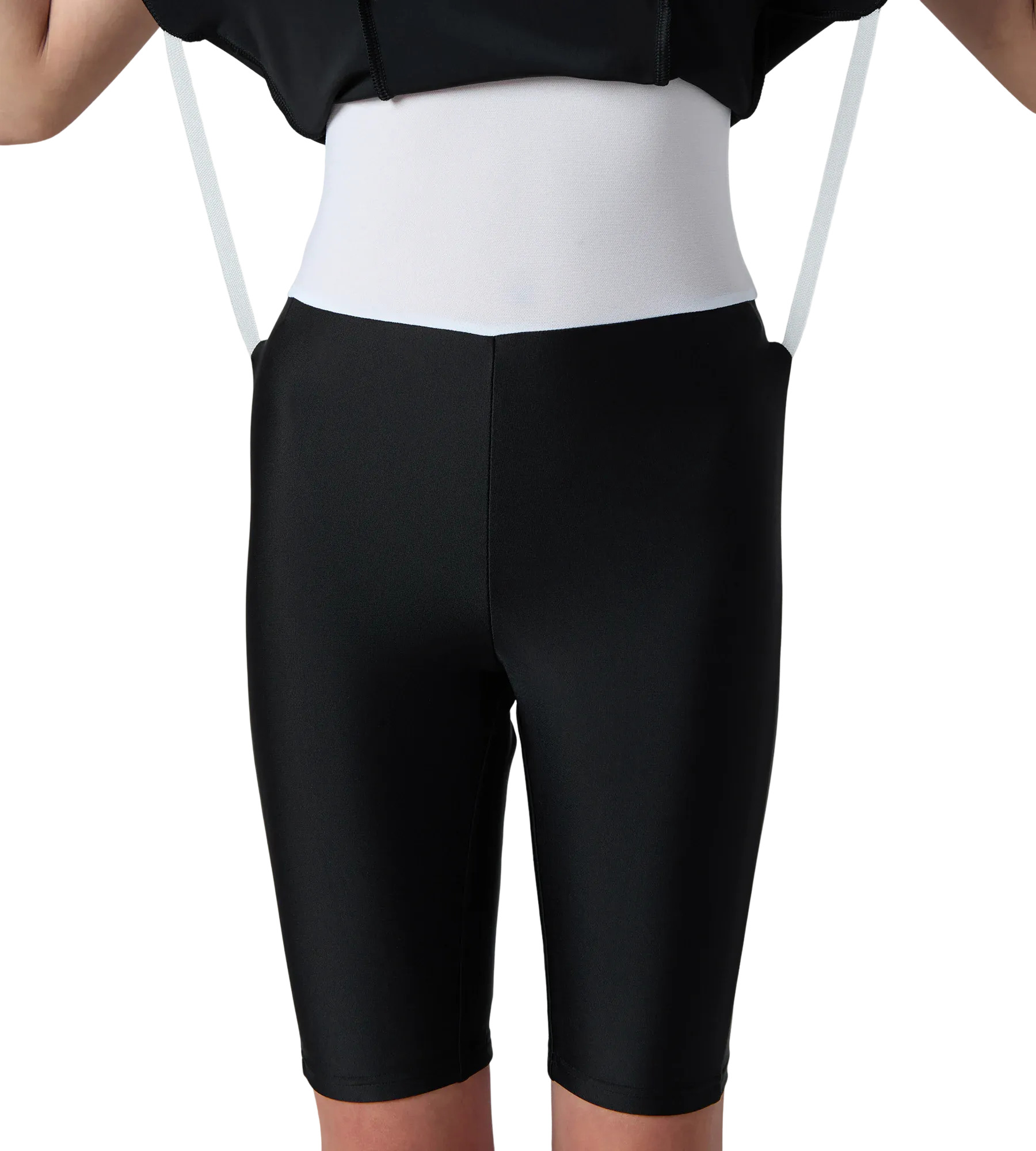 Girl's Endurance10 Racerback Swimdress With Boyleg - Black & Ruby - Image 10