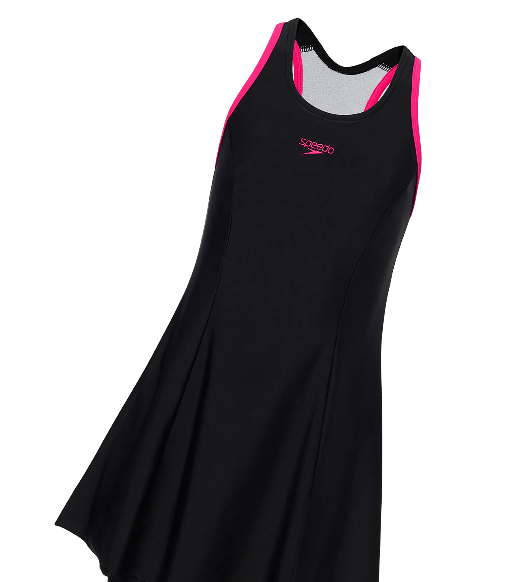Girl's Endurance10 Racerback Swimdress With Boyleg - Black & Ruby - Image 12