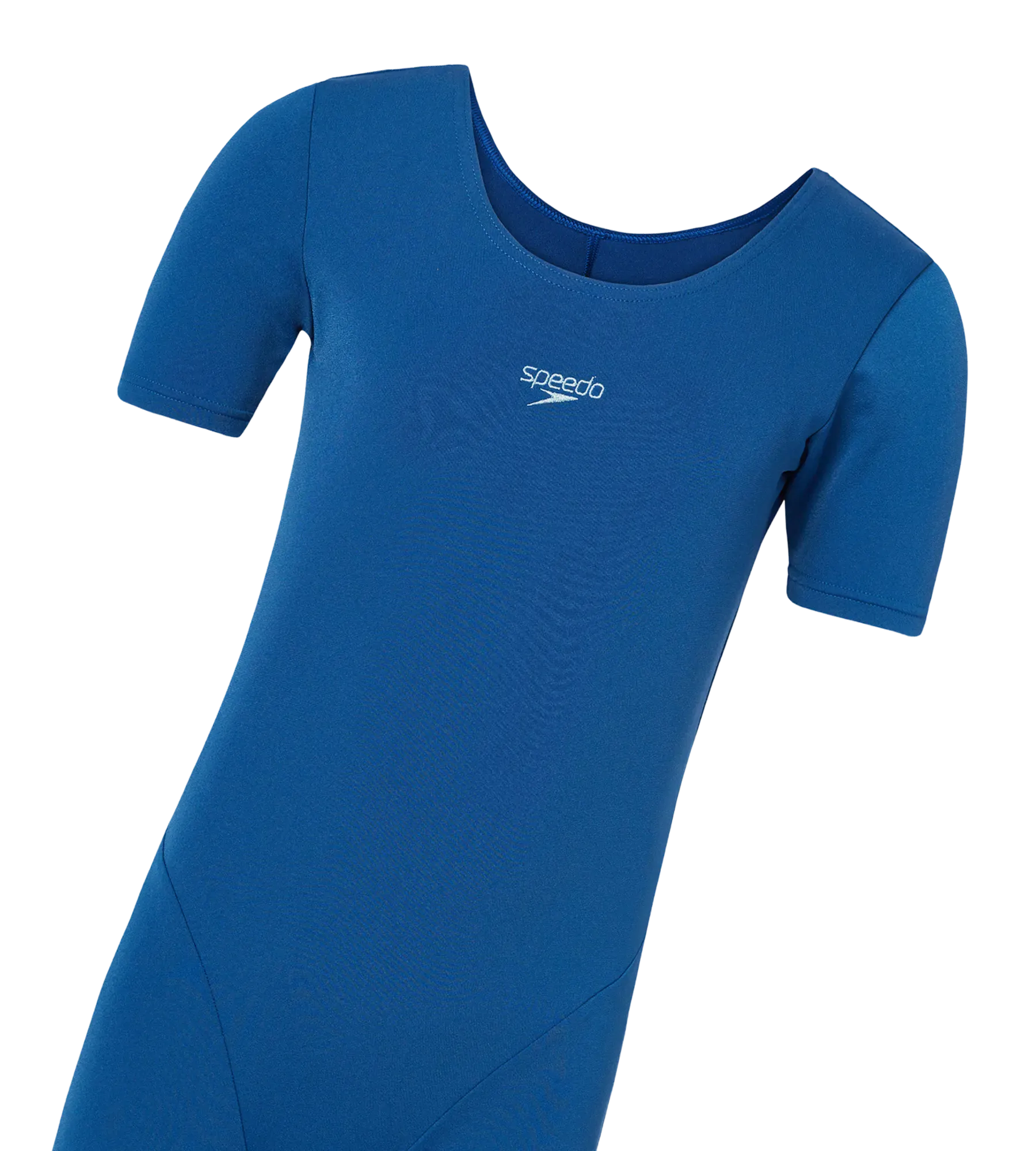 Girl's Endurance+ Short Sleeve Essential U-Back Legsuit - Aegean Denim & Acadia Blue - Image 11