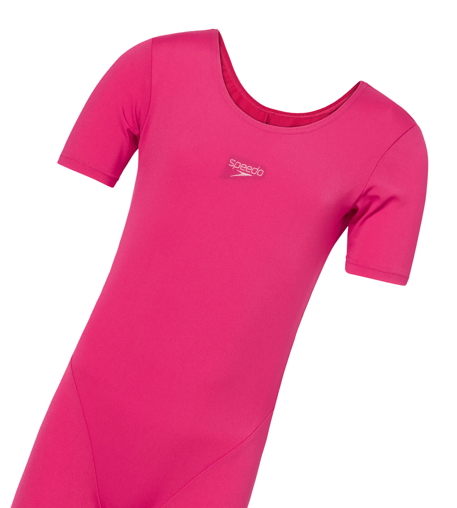 Girl's Endurance+ Short Sleeve Essential U-Back Legsuit - Ruby & Pink Lemonade - Image 10