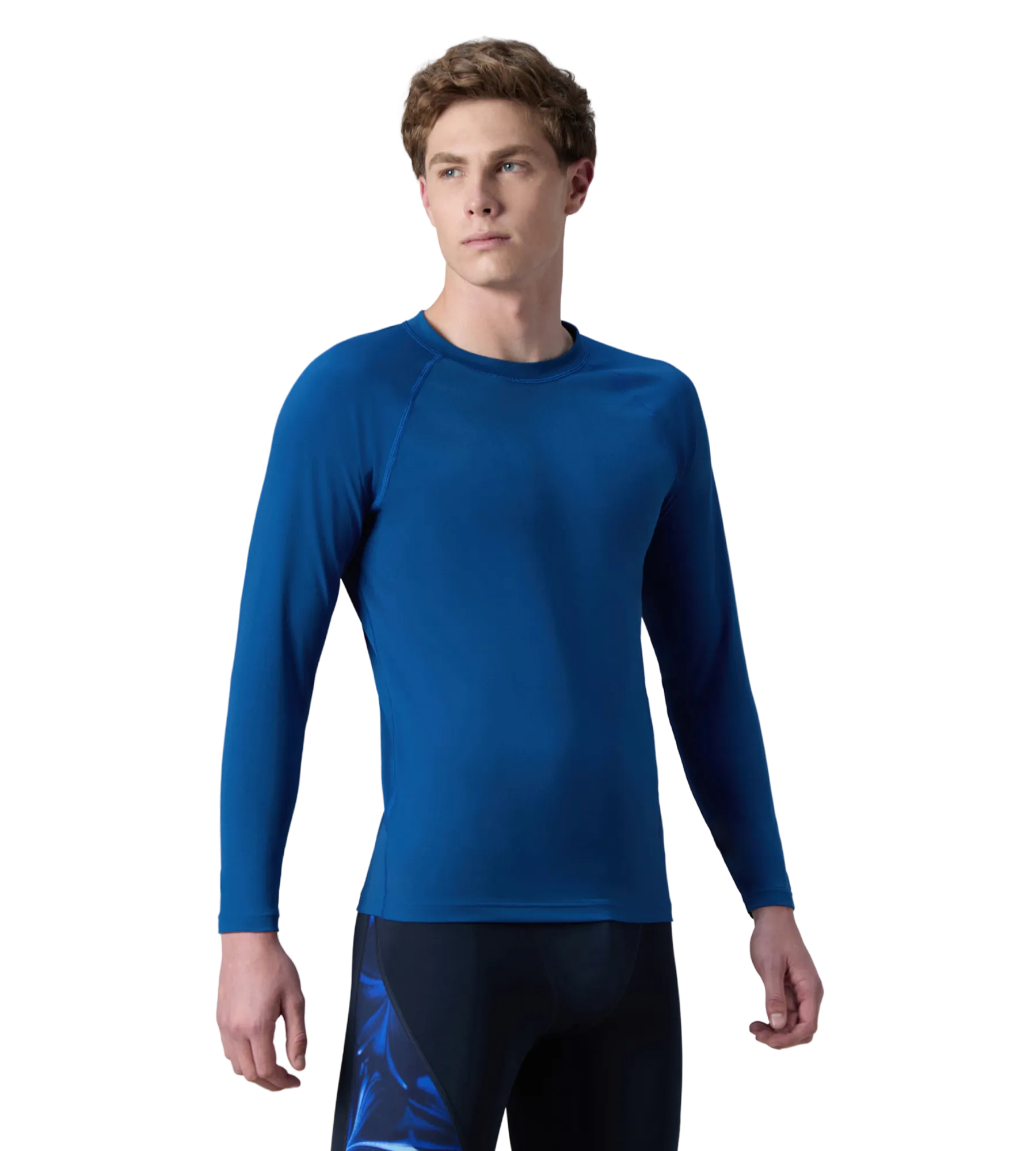Men's Endurance+ Long Sleeve Performance Suntop - Aegean Denim & True Navy - Image 4