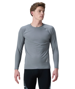Men's Endurance+ Long Sleeve Performance Suntop - Coin Grey & White