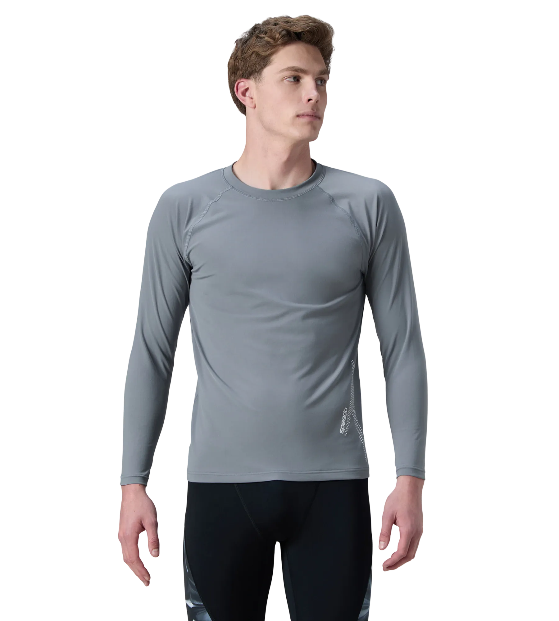 Men's Endurance+ Long Sleeve Performance Suntop - Coin Grey & White