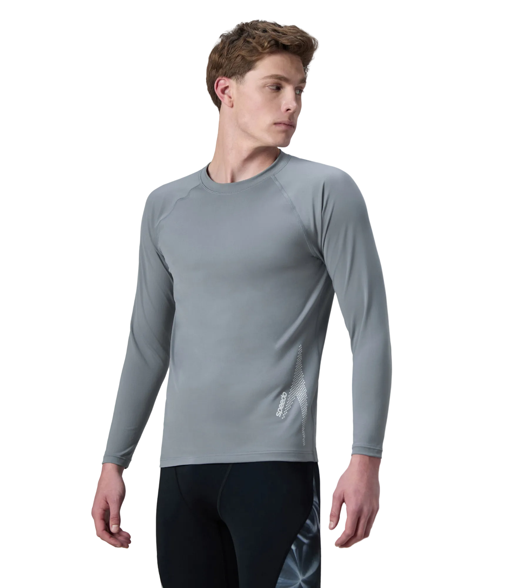 Men's Endurance+ Long Sleeve Performance Suntop - Coin Grey & White - Image 3